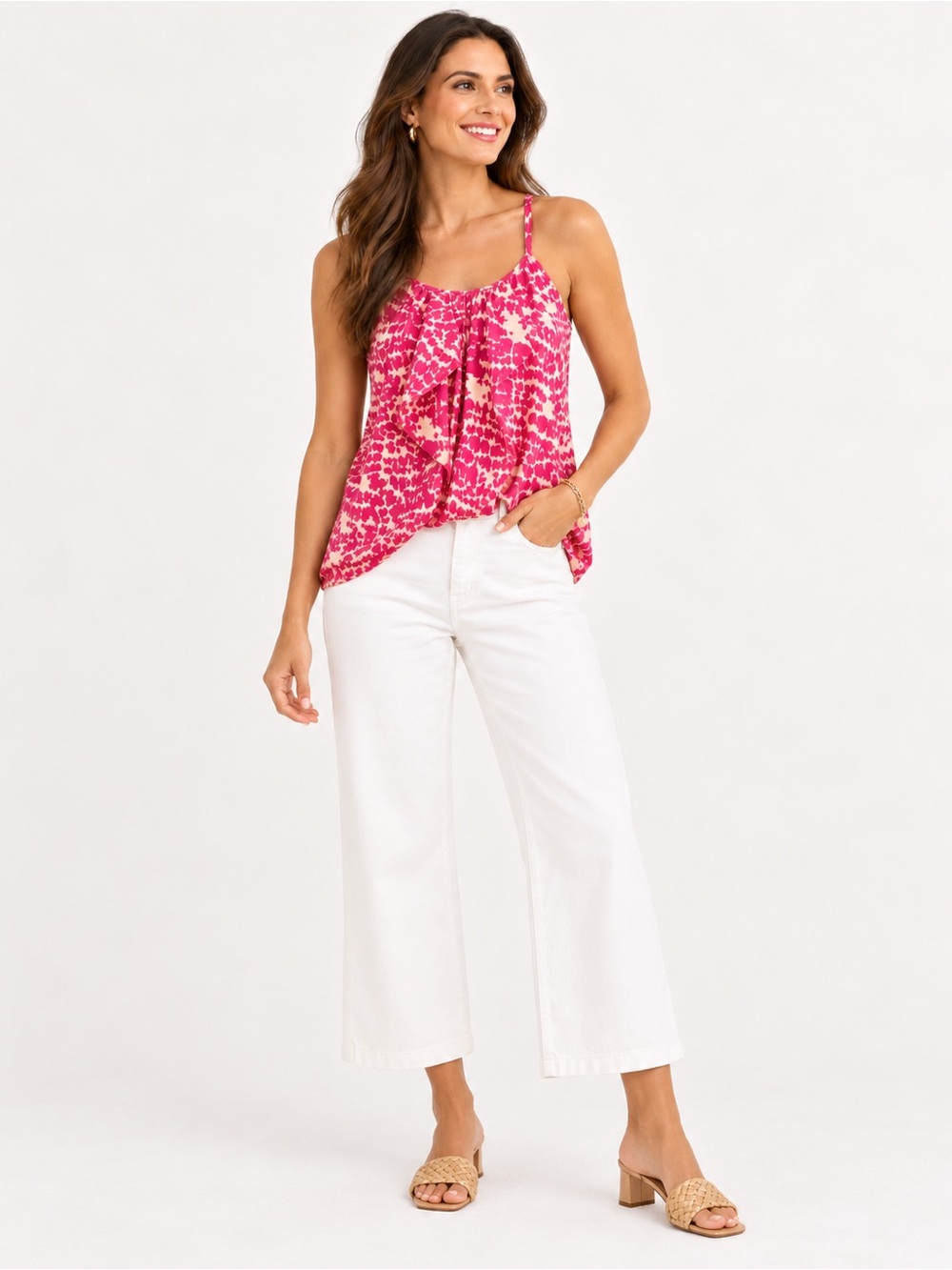 NWT | Swoon x y&i Clothing Boutique | Ruffle Tank in Pink Orchid - Size M